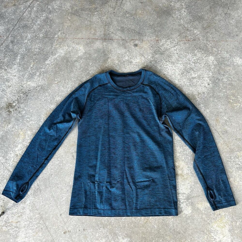 Lululemon Swiftly Tech Long Sleeve Womens Size 5 Blue Seamless Top